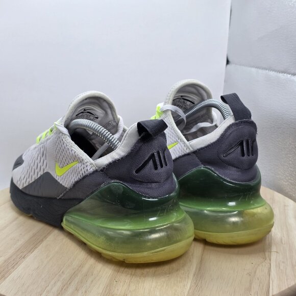 Mens Size 9 -Nike Air Max 270 Platinum Tint Volt White Grey  - CJ0550-001 RARE - Picture 7 of 14